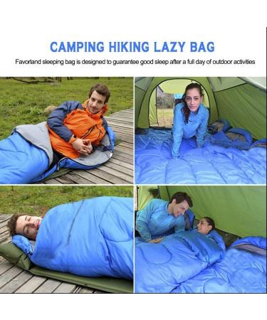 Lightweight 3 Season Sleeping Bag for Kids & Adults - 5-20 Degree Microfiber Fill - Ideal for Backpacking, Hiking, Camping - Includes Compression Sack - Single, Blue - Buy Online on GoSupps.com