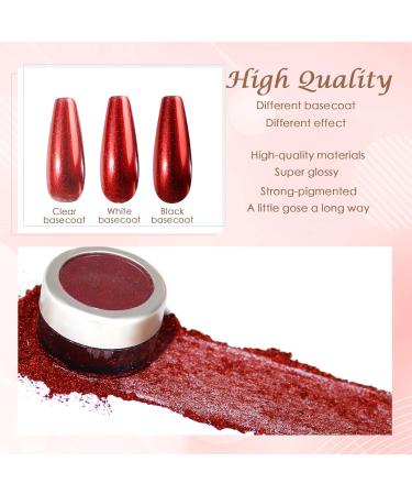 Buy Laza Chrome Nail Powder - Holographic Metallic Dust for DIY Gel Polish & Nail Art | Reflective Glitter Decorations - Red - Buy Online on GoSupps.com