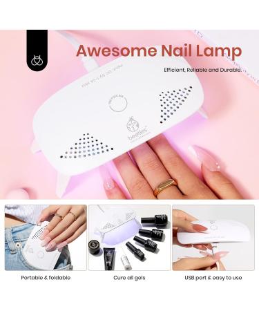 Beetles Poly Nail Extension Gel Starter Kit | Clear Pink Colors | UV Light Set | All in One Builder Gel Set - Buy Online on GoSupps.com