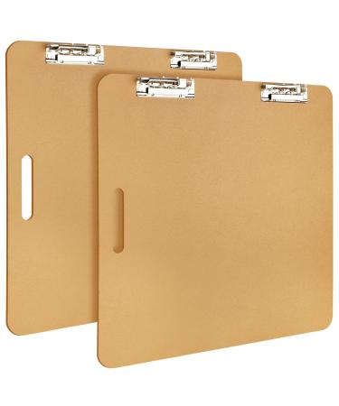 2 Pack 18 x 18 Inch Artist Sketch Tote Board MDF Drawing Board with Clips and Handle Art Boards Supplies for Drawing Painting Classroom Studio or Field Use