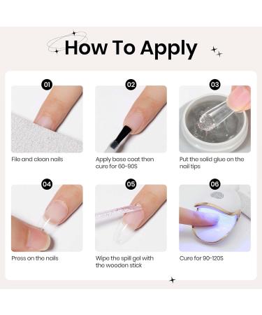 Solid Nail Glue Gel & Mini UV Lamp - Super Strong Adhesion for Press-On Nails & Nail Art DIY - Buy Online on GoSupps.com