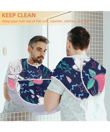 Cartoon Cats Beard Bib Apron for Men | Non-Stick Waterproof Hair Catcher | Perfect Grooming Gift with Suction Cups - Buy Online on GoSupps.com