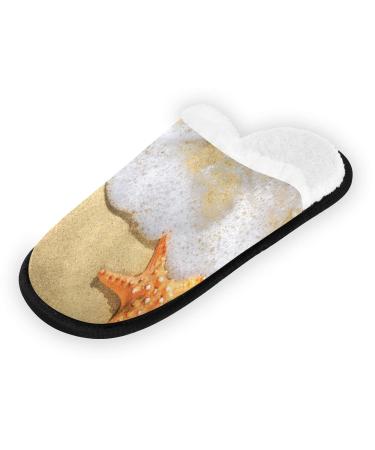 Mnsruu Ocean Wave Beach Slippers for Men | Slip-Resistant Cotton House Shoes for Home Spa Hotel & Travel - Buy Online on GoSupps.com