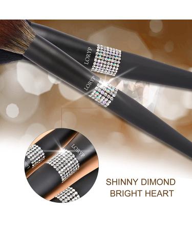 LORYP Glitter Crystal Makeup Brushes Set - 13pcs Bling Rhinestone Matte Black Set for Lady - Buy Online on GoSupps.com