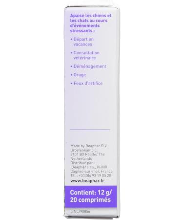 BEAPHAR NO STRESS - Valerian Calming Tablets for Dogs and Cats - Natural Plant Extracts - Reduces Stress & Behavioral Problems Without Addiction or Drowsiness - Pack of 20 - Buy Online on GoSupps.com