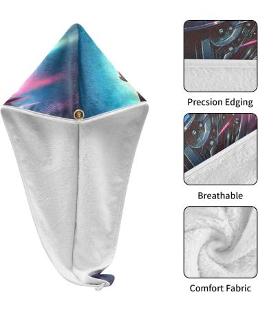 Black Head Helmets Blurred Art Hair Towel 2 Pack - Super Absorbent Quick Dry Turbans for Women & Girls - Buy Online on GoSupps.com