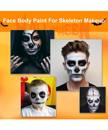 MEICOLY Black White Light Grey Face Body Paint Palette | Professional SFX Clown Makeup for Adults & Kids | Halloween Face Painting Essentials - Buy Online on GoSupps.com