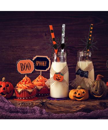 Halloween Straws - Decorative Drinking Paper Straws with Spider Design Halloween Decorative Drinking Straws Halloween Supplies for Kids Pochy 10 Spiders - Buy Online on GoSupps.com