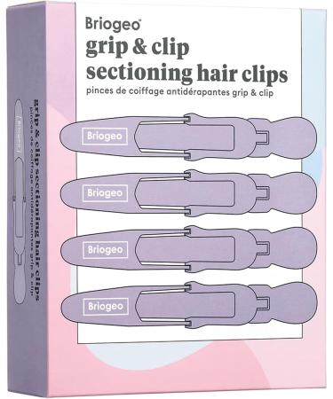 Briogeo Grip + Clip Sectioning Hair Clips - Alligator Jaw Design for Secure Hold - Non-Damaging Dent-Free Styling - Suitable for All Hair Types Textures and Lengths - Set of 4 - Buy Online on GoSupps.com
