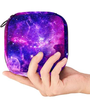 Galaxy Starry Sky Menstruation Pad Bag with Zipper - Stylish Tampon & Napkin Storage for Women & Girls - Buy Online on GoSupps.com