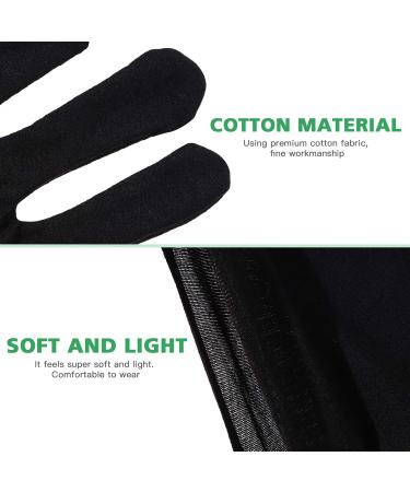 Lurrose 12 Pairs Eczema Gloves - Black Cotton Moisturizing Gloves for Dry Skin & Jewelry Inspection (Size L) | International Shipping Available - Buy Online on GoSupps.com