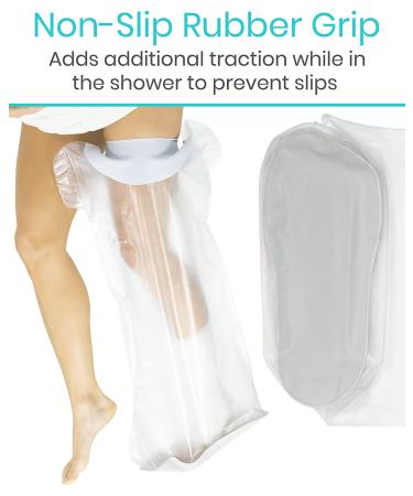 Vive Waterproof Leg Cast Cover - Adult Reusable Shower Protector for Broken Foot, Ankle, Knee, Toe - Sealed Watertight Anti-Slip Design - Buy Online on GoSupps.com