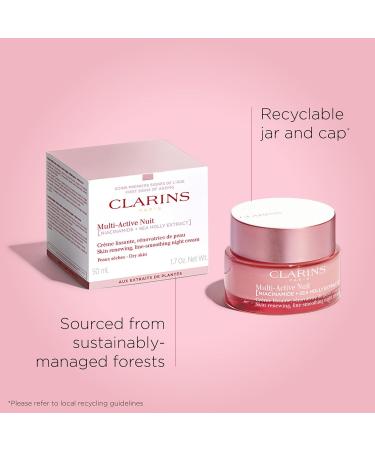 Clarins Multi-Active Renewing Night Moisturizer with Niacinamide | Smooth Fine Lines | Visibly Tighten Pores | Even Tone and Texture | Boost Glow | Strengthen Moisture Barrier | Dry Skin Type - Buy Online on GoSupps.com
