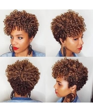 QITAQOTA Pixie Cut Wig Short Wigs for Black Women Curly Wig Short Cut Wigs Short Curly Wig Afro Curly Funmi Wigs V124G2H