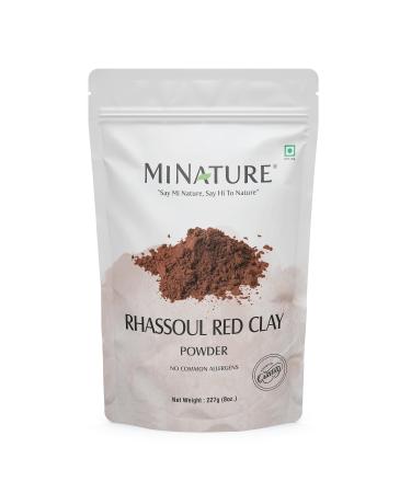 Rhassoul Red Clay powder by mi nature |Ghassoul Clay | Face and Hair | 227g(8 oz) | Very Fine Textured Powder | Deep Cleansing Even Skin tone Acne Care | Hair Conditioner