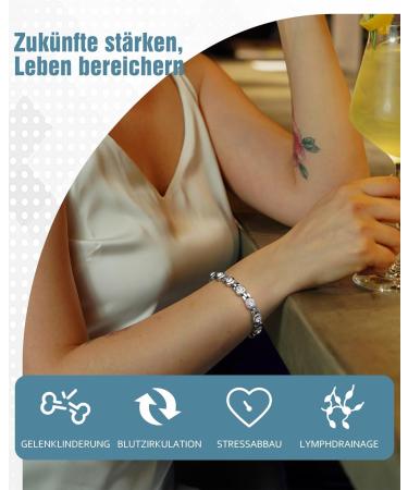 JECANORI Women's Magnetic Bracelet - Titanium Steel Health Jewelry with 3500 Gauss Magnets - Buy Online on GoSupps.com