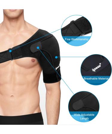IPOW Adjustable Neoprene Shoulder Support Strap - Unisex Stability Bandage for Arthritic Shoulders & Luxation - Fits Left & Right - Buy Online on GoSupps.com
