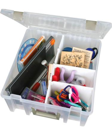 ArtBin 6990SO Double Deep Super Satchel with Removable Dividers, Clear/Gold - Large Portable Art & Craft Storage - Buy Online on GoSupps.com