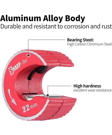 Sharp-tec 22mm Pipe Cutter - Portable Tube Slice with Replaceable Cutting Wheel - Aluminum Alloy Material - Mini Cutter - Buy Online on GoSupps.com