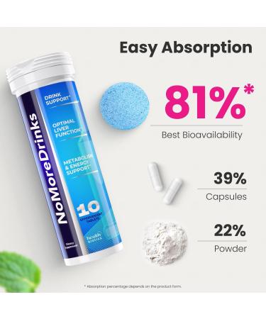 NoMoreDrinks Anti Alcohol Craving Supplement | Liver Detox & Combat Cravings | Energy Support Alcohol Replacement Drink | Organic Milk Thistle Supplement & Dandelion Root & 5HTP | (10) Energy Pills - Buy Online on GoSupps.com