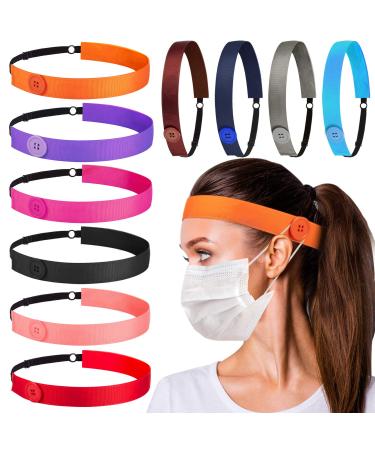 10-Piece Button Headbands - Non-Slip Elastic Ear Protection Holder for Women | Lively Color Head Wrap for Yoga and Sports - Buy Online on GoSupps.com