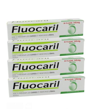 Fluocaril Bi-Fluorinated 145mg Mint NEW Paste - Pack of 4 x 75 ml (Mint)