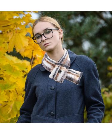 Vesone Neck Heating Pillow | Heated Scarf with 3 Temperature Settings | Versatile Neck Warmer for Men Women & Girls | Cream White Striped - Buy Online on GoSupps.com