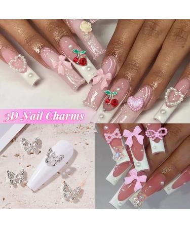 3D Nail Gems & Rhinestones - Butterfly Star Bowknot & Flower Charms for DIY Manicure Accessories - Buy Online on GoSupps.com