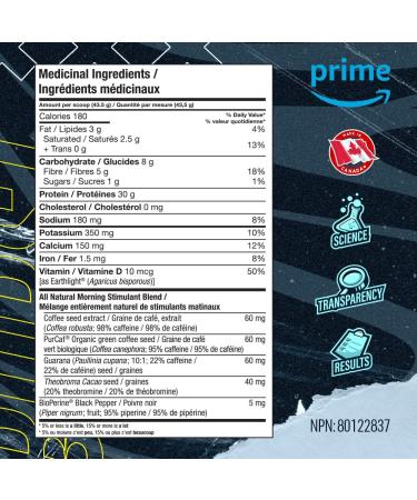 Blue Star Nutraceuticals SHAKE ONE - Grass Fed Whey Protein Isolate Coffee Fusion Natural Caffeine Fibre MCT Oil | Fuel Your Morning - 30g protein per serving - 21 Servings (Double Chocolate) - Buy Online on GoSupps.com
