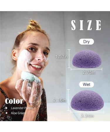myHomeBody Natural Konjac Facial Sponges - Gentle Cleansing and Exfoliation (Violet Lavender Sage Green) - Buy Online on GoSupps.com