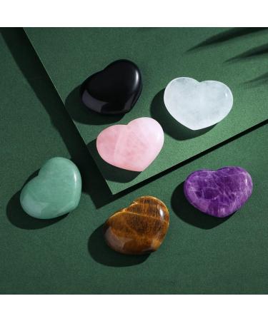 XIANNVXI 45mm 1.8" Clear Quartz Healing Crystals Heart Stones 100% Natural Crystals Gemstones Polished Love Puff Palm Stones Reiki Crystal Gifts White - Clear Quartz - Buy Online on GoSupps.com