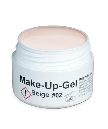 GS-Nails UV Make-up Gel camouflage for nail art & nail design-50 ml hardening cover gel-self-smoothing nail gel-beige #02 50 ml (1 Pack) beige #02