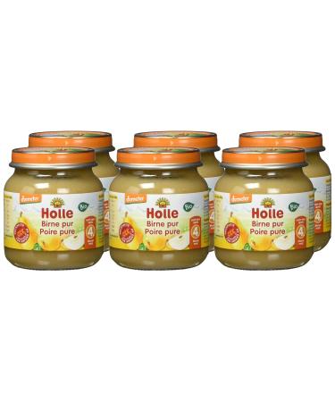 Holle Organic Pear Pure - Pack of 6 (6 x 125 g) | Premium Baby Food Delivered Internationally - Buy Online on GoSupps.com