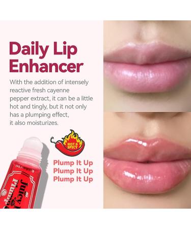 Roll On Plumping Lip Gloss | Spicy Lip Oil | Hydrating High-Shine Lip Plumper for Women & Girls | Lifter Gloss & Lip Glaze 0.63 Fl Oz - Buy Online on GoSupps.com