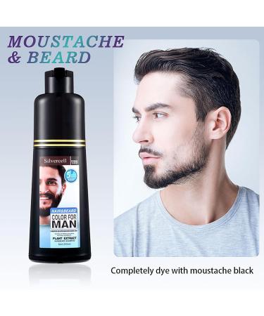 Silvercell Beard Dye for Men - Quick 5-Minute Application 3-in-1 Black Hair Dye Shampoo Long Lasting Gray Coverage - 6.76 fl oz - Buy Online on GoSupps.com