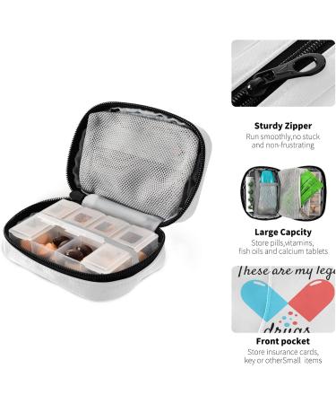 Naanle Blue & Red 7-Day Pill Organizer Bag - Compact Vitamin Travel Case with Zipper | Cartoon Design 4.6x3.14x1.88 Inch - Buy Online on GoSupps.com