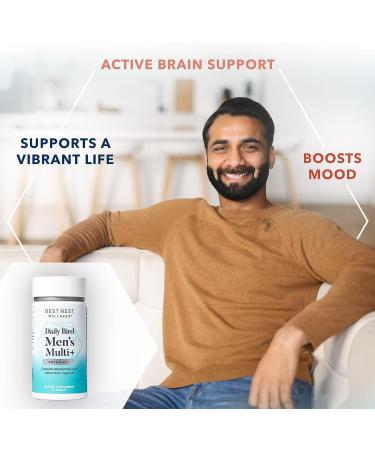 Daily Bird Men's Multivitamin with Probiotics & Methylfolate B12 Organic Blend | 30 Ct | Includes Smart Brain Guide - Buy Online on GoSupps.com