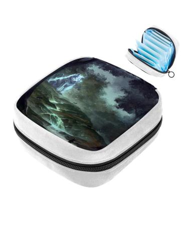 GIAPB Sanitary Napkin Storage Bag Period Bag Tampon Bag Makeup Bag Pad Pouch Forest Animals Wolf Color2967