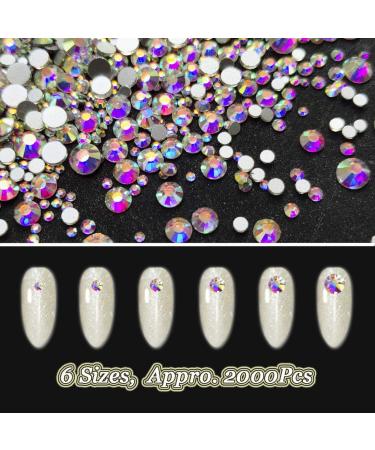 180+1728 Pcs AB Crystal Nail Rhinestones | Flatback Rhinestones for Nails, Art, Clothes & Jewelry - Buy Online on GoSupps.com