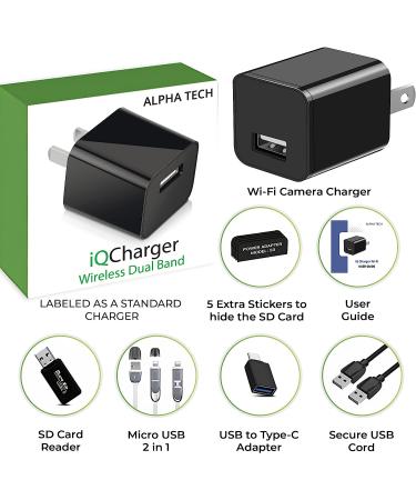 Wireless Hidden WiFi Spy Camera Charger - HD 1080P Remote View - USB Nanny Security Cam for iOS Android - Premium Hidden Camera - Buy Online on GoSupps.com