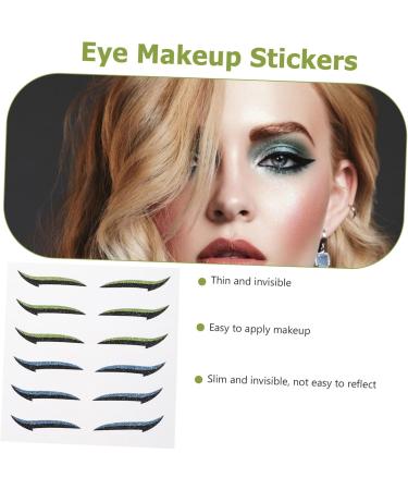 Healvian 12 Pairs Glitter Eyeliner Glitter Eyeshadow Makeup Eyeshadow Eye Lift Strips Blue Eyeshadow Sticker - Buy Online on GoSupps.com
