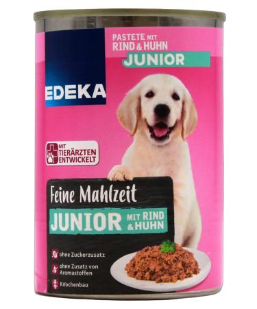 Edeka Fine Wet Dog Food with Beef and Chicken (12 x 400 g)