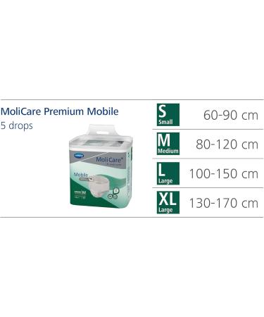 Molicare Premium Mobile Disposable Pants - Incontinence Solutions for Men & Women Size XL (130-170 cm Hip) - 4 Packs of 14 Pieces (56 Total) - Buy Online on GoSupps.com