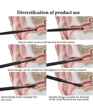 6-Piece Ear Wax Removal Kit with Stainless Steel Scoop and Spiral Cleaner - Black Leather Case - Buy Online on GoSupps.com
