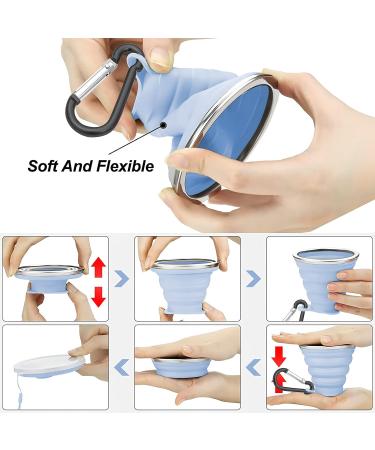 Light Blue Silicone Collapsible Cup | Portable Foldable Travel Mug for Camping, Hiking & Outdoors | Reusable and Expandable Drinking Cup - Buy Online on GoSupps.com
