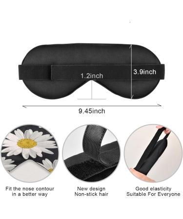 WELLDAY Black Daisy Sleep Mask - Adjustable Eye Shade Cover for Men and Women - Buy Online on GoSupps.com