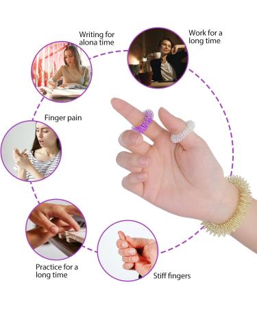 10-Piece Acupressure Massage Ring Set | Finger & Wrist Massage Rings for Stress Relief & Improved Blood Circulation - Buy Online on GoSupps.com