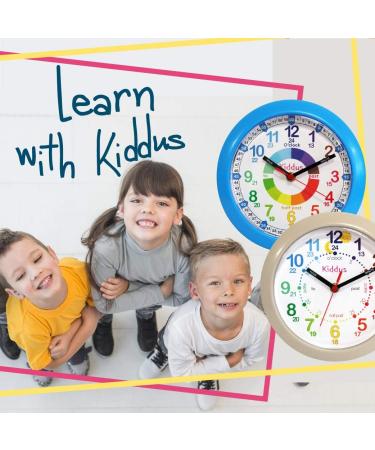 Kiddus Children's Wall Clock - Silent Analogue Time Teacher | Multi-Language Time Learning in English Blue - Buy Online on GoSupps.com