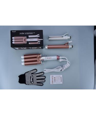 CCKeyin 3-in-1 Curling Iron Set | Ceramic Wave Iron with 3 Barrels for Large Curls | Multifunctional Hair Styling Tool - Buy Online on GoSupps.com
