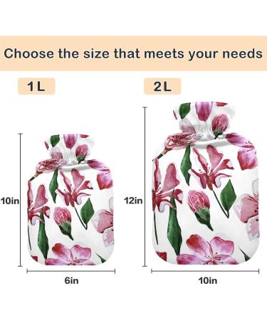 NAANLE Japanese Cherry Blossom Transparent Hot Water Bottle - 2L Large Perfect for Menstrual Cramps Relief & Heat Therapy - Buy Online on GoSupps.com